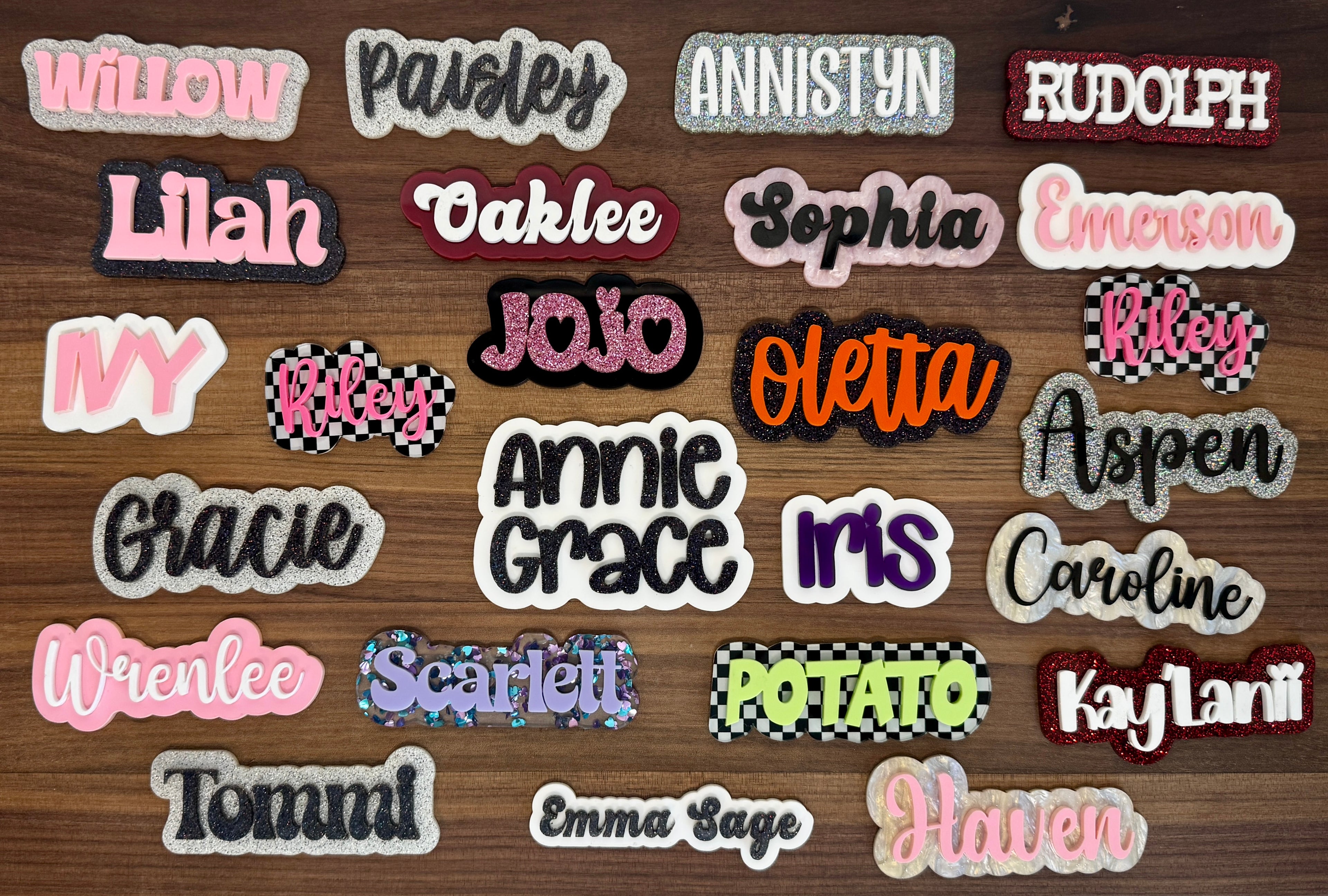 Personalized Acrylic Name Clips