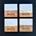 Personalized Marble and Wood Coasters