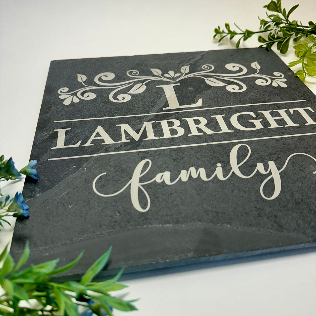 Slate Charcuterie Board -12in Square - Personalized