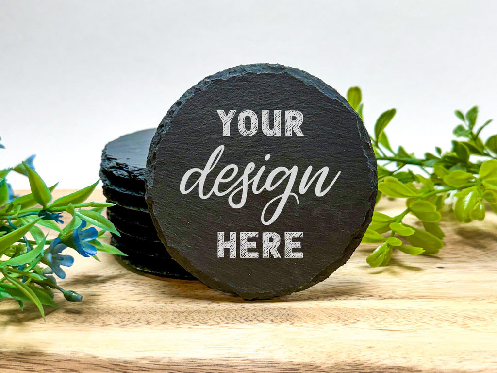 Slate Coasters - Round - Upload Custom Design