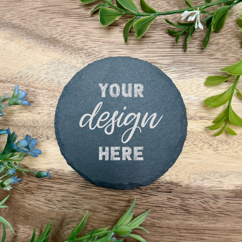 Slate Coasters - Round - Upload Custom Design