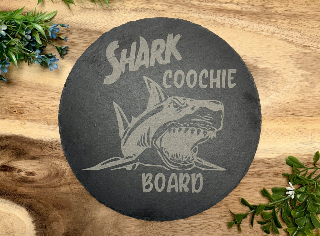 Slate Charcuterie Board, 12in Round - “Shark Coochie Board”