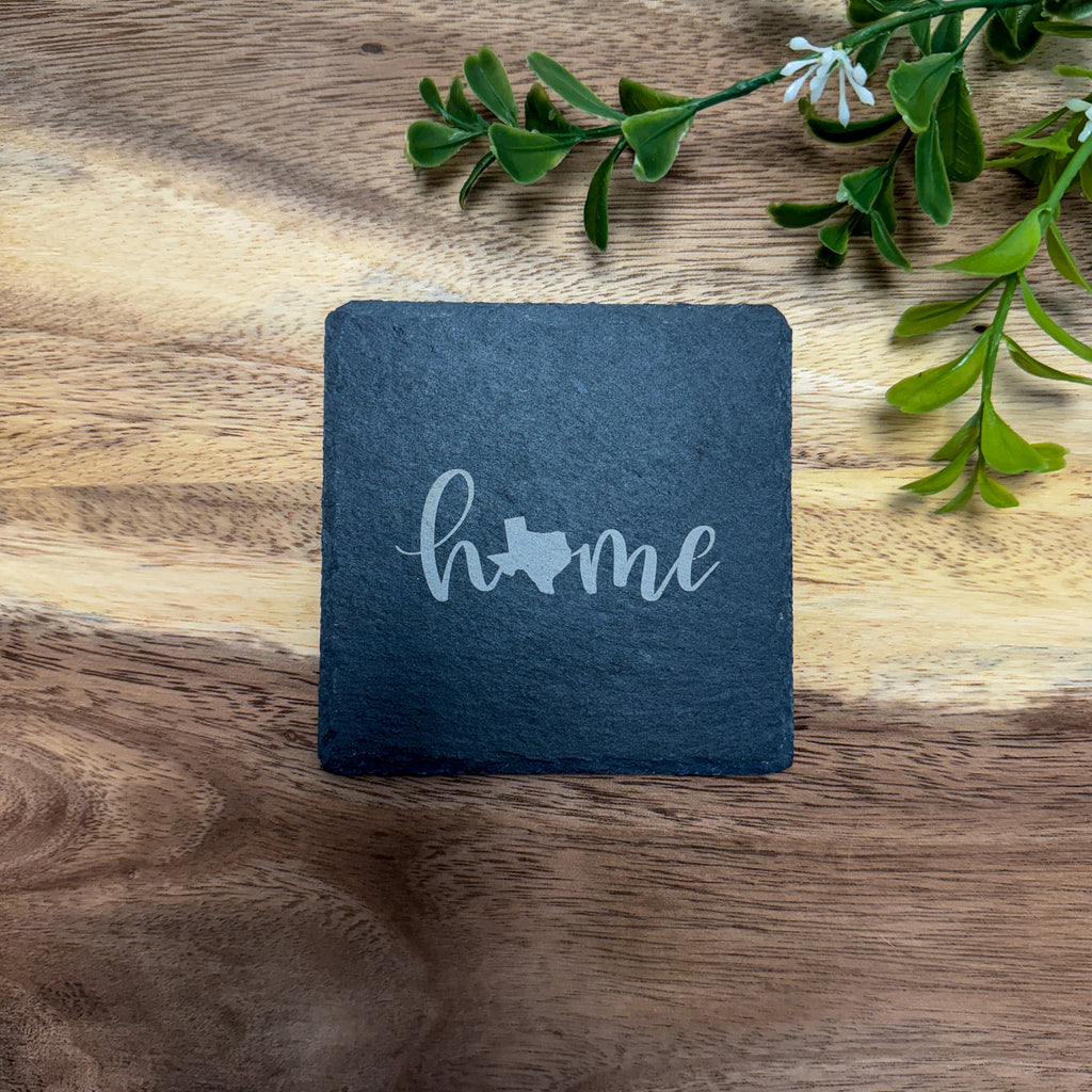 Custom Slate Coasters, Square,  Laser Engraved