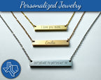Jewelry - Horizontal Bar Necklace - Personalized