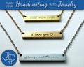 Jewelry - Engraved Horizontal Bar Necklace - Upload Custom Design, Handwriting, etc