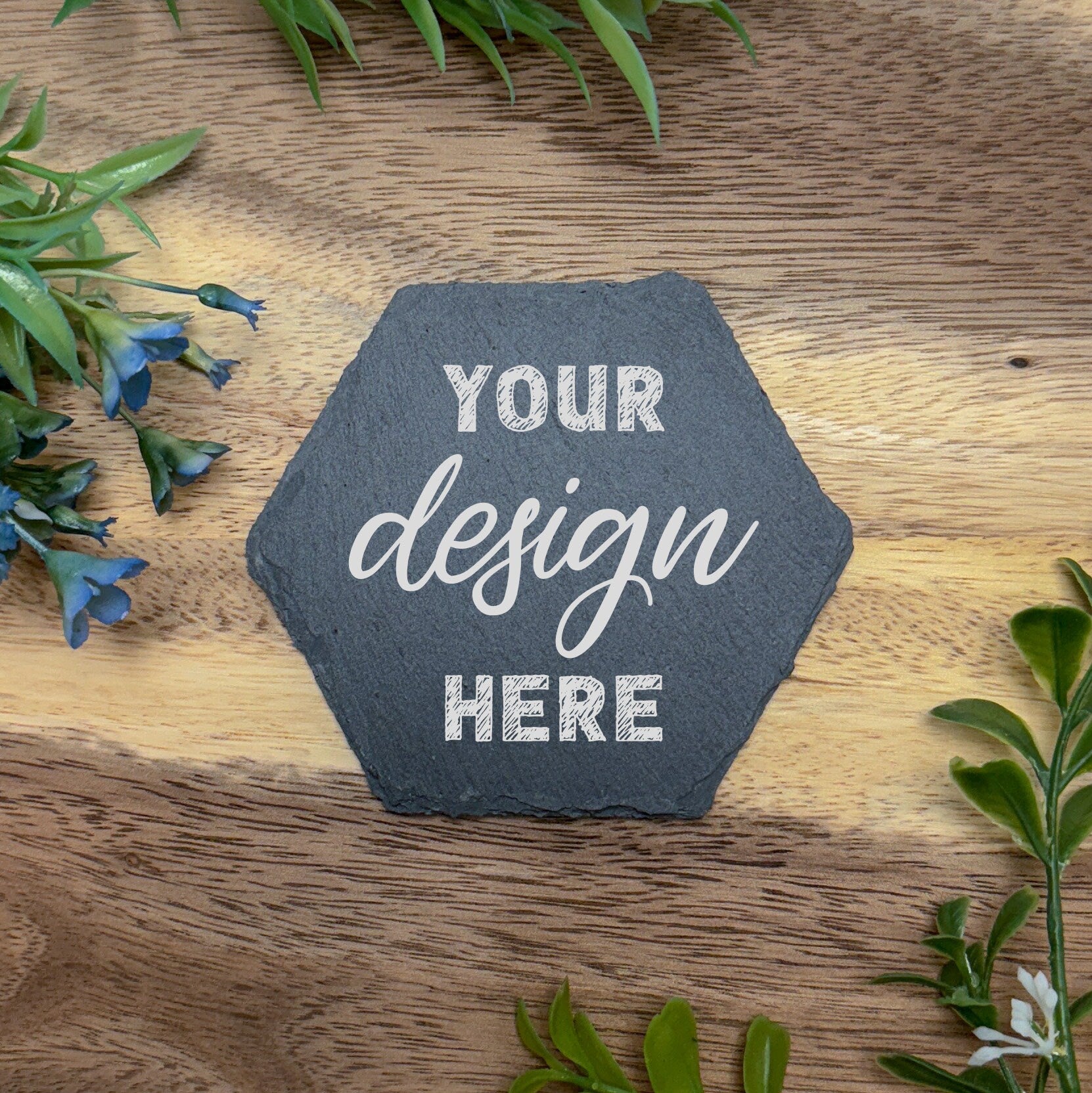 Slate Coasters - Hexagon - Custom Engraving