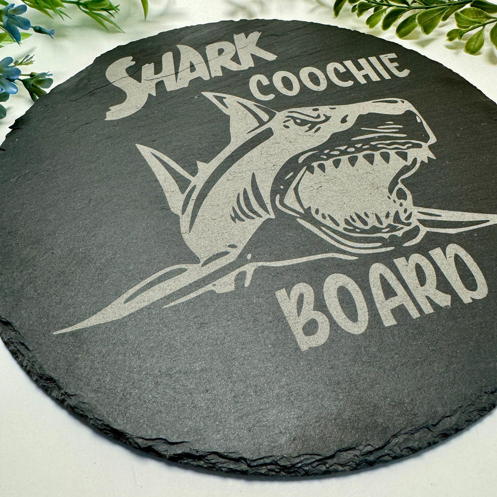 Slate Charcuterie Board, 12in Round - Shark Coochie Board