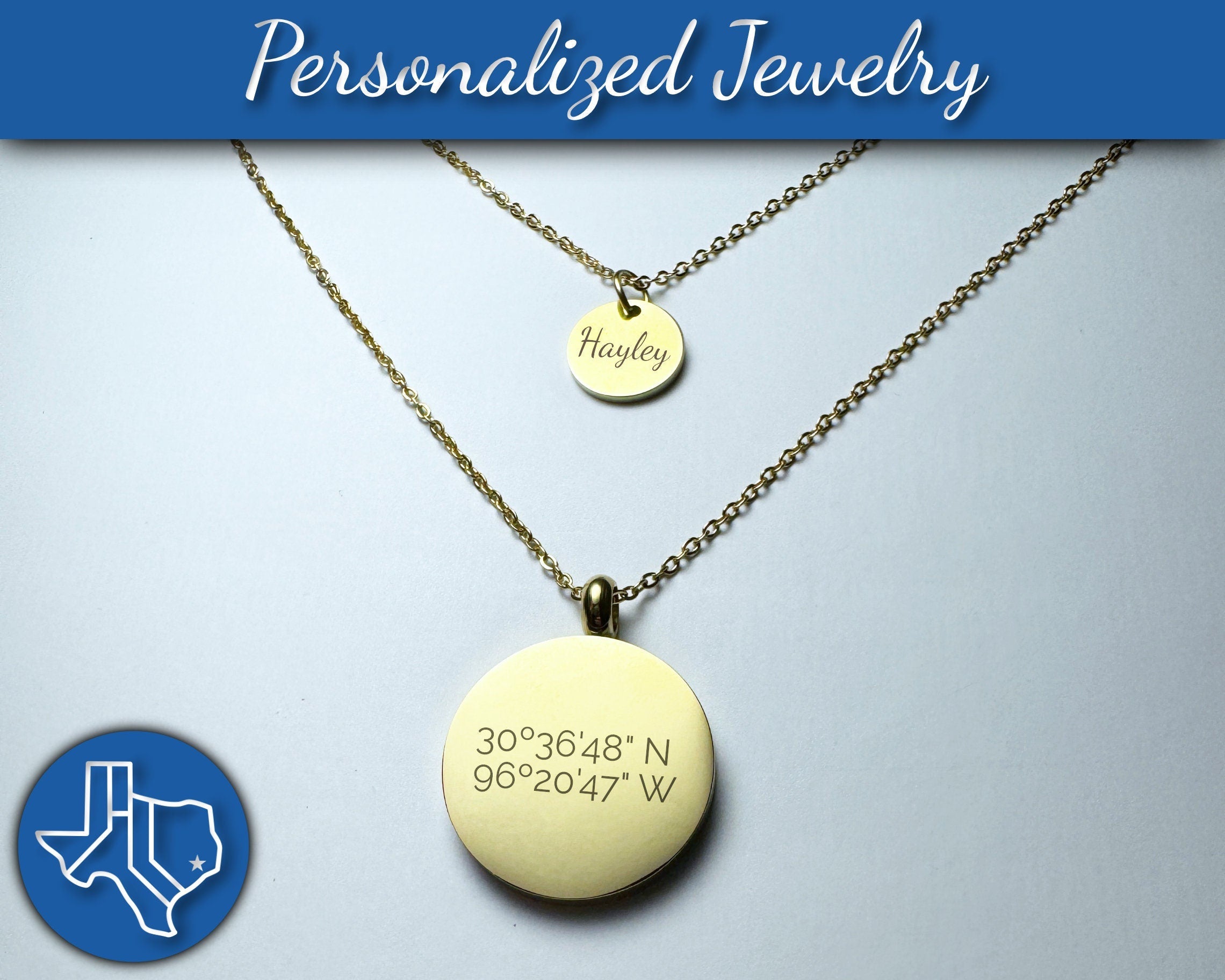 Jewelry - Engraved Necklace with Personalized Text