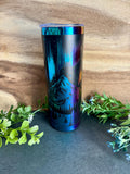 20oz Skinny Tumbler - Rainbow Plated - Northern Lights