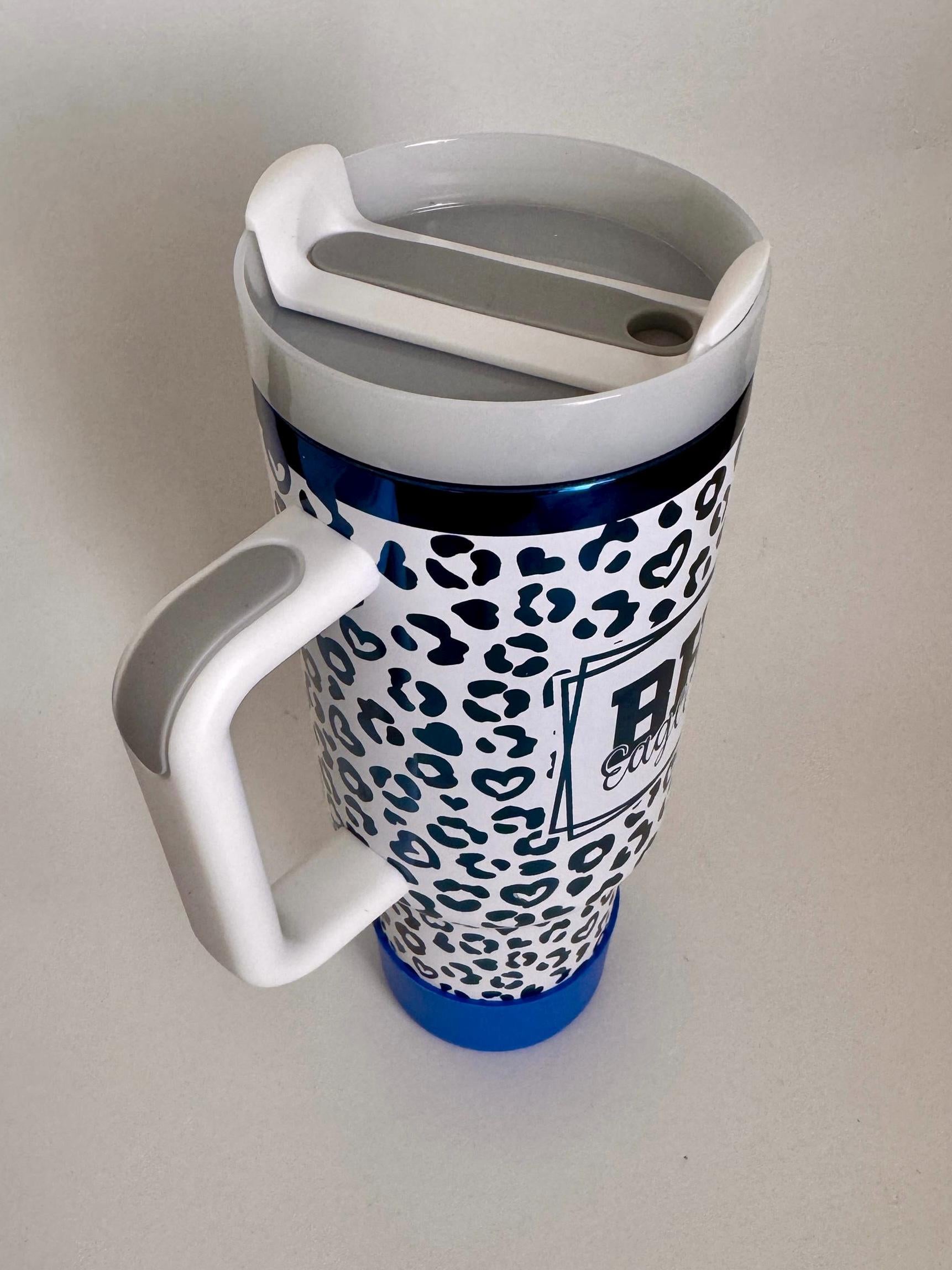 40oz Tumbler, Blue Plated, Laser Engraving Blanks