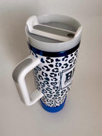 BH Eagles - School Spirit Tumbler, White with Blue Mirror, 40oz with Handle