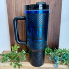 40oz Tumbler, Blue Plated, Laser Engraving Blanks