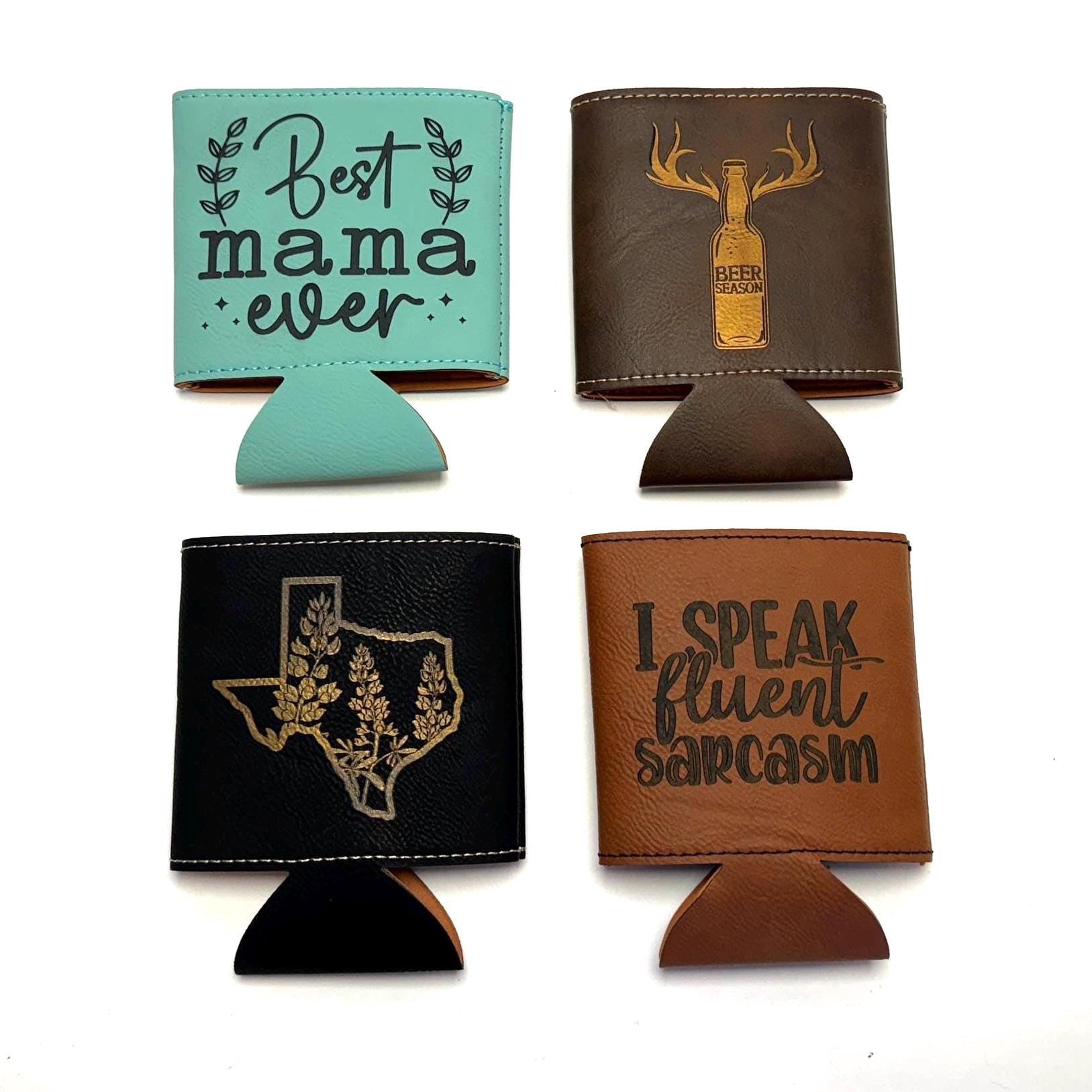 Leatherette Can Cooler - Upload Custom Design