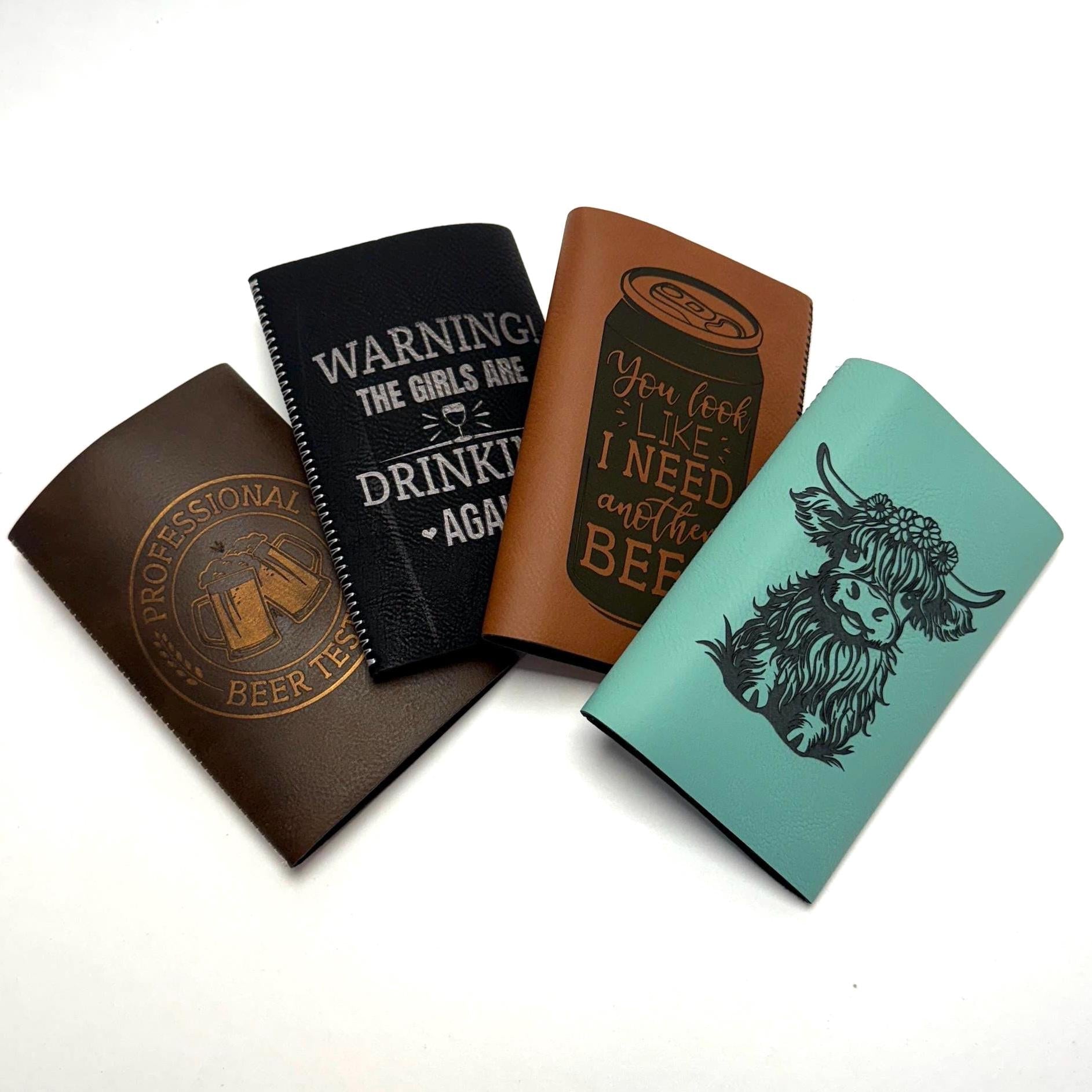 Leatherette Can Cooler - Upload Custom Design