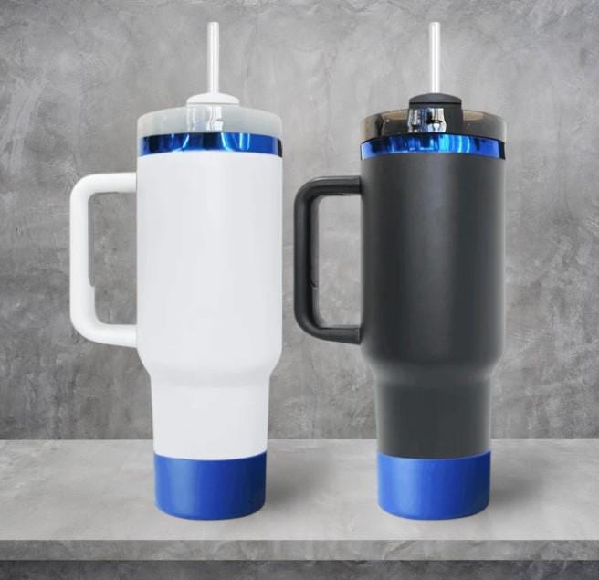 40oz Tumbler, Blue Plated, Laser Engraving Blanks