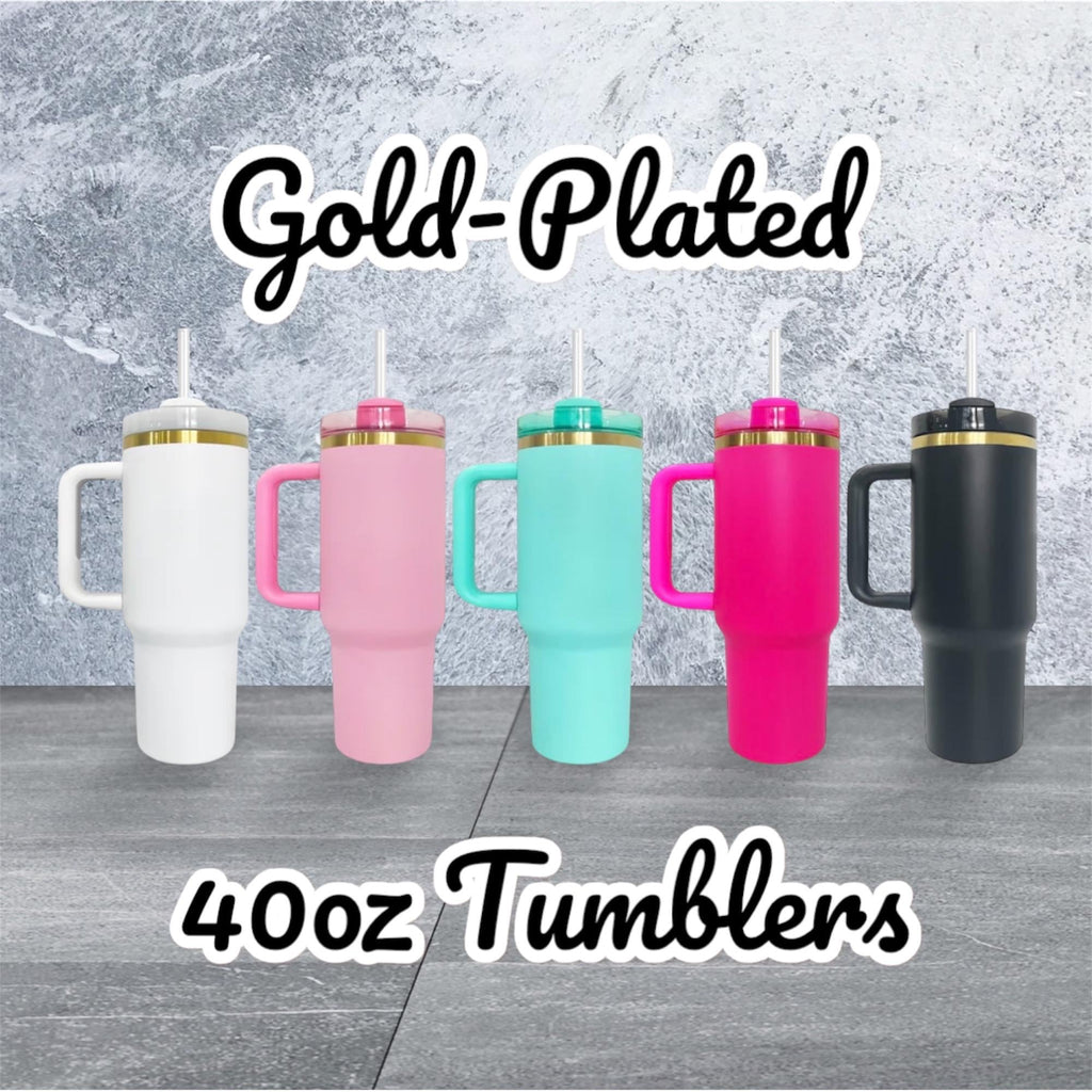40oz Tumbler - Gold Plated - Laser Engraving Blanks